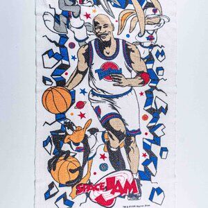 VTG 1996 Space Jam Michael Jordan Beach Towel 90s Tune Squad Looney Tunes 54x29